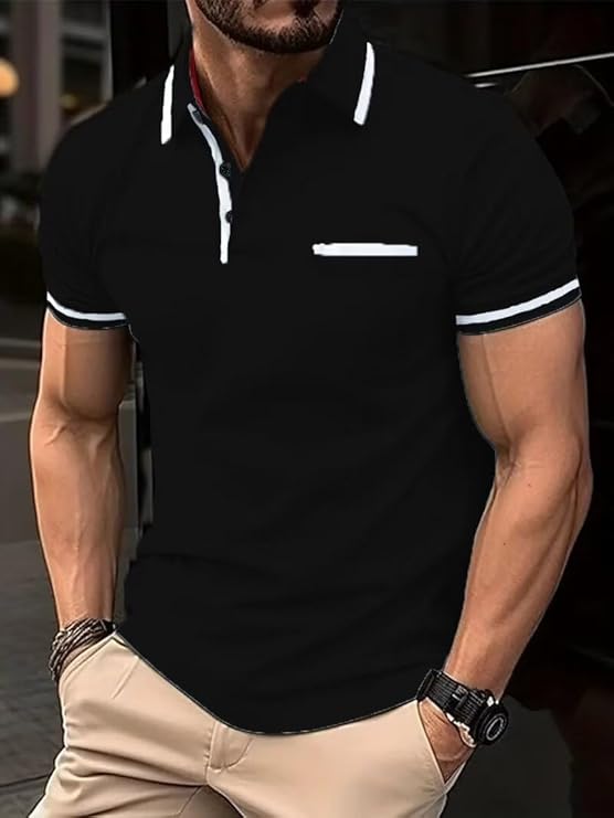 1 Men's Classic Contrast Stripe Polo Shirt | Corporate Uniform | Private Label Available - Image 1